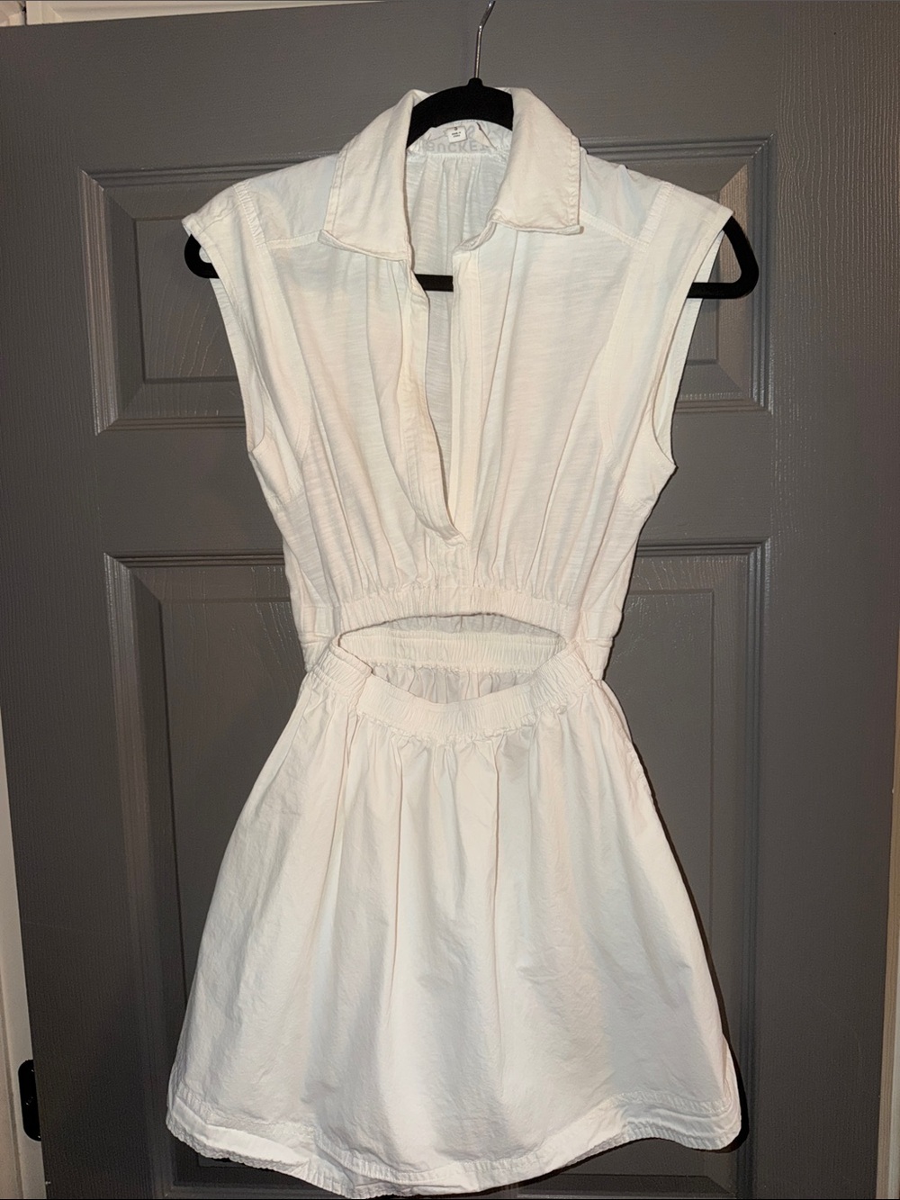 BUCKETLIST White Sleeveless Cutout Mini Dress